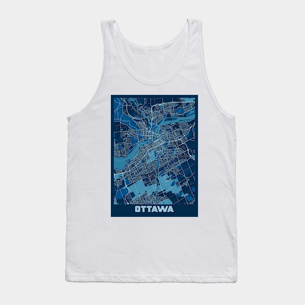 Ottawa - Ontario Peace City Map Tank Top by tienstencil